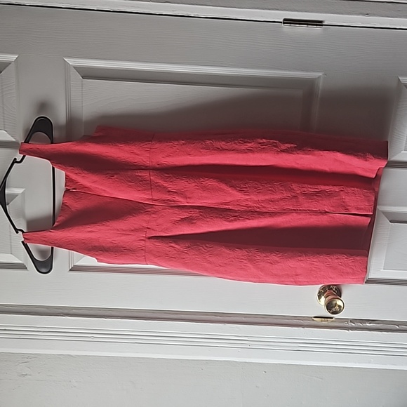 Chetta B Sunhee Jacquard Beaded Shrimp Coral Pink Fitted Sheath Dress  Size  8 - Picture 3 of 4